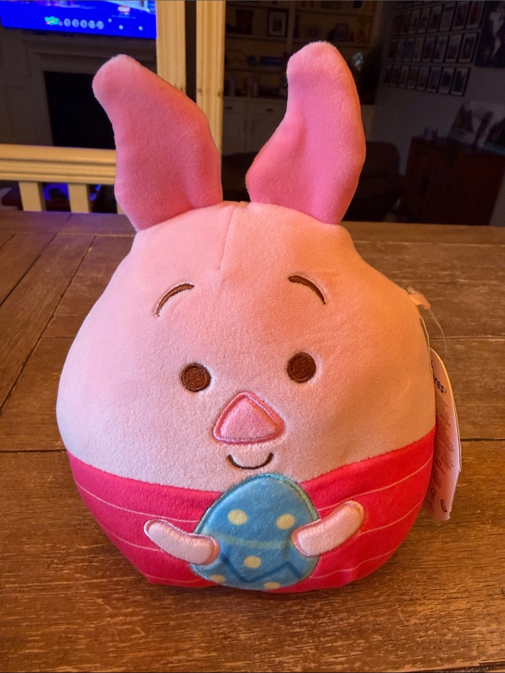 Disney Squishmallow piglet NWT Pink Plush Bunny Toy with Blue Egg
